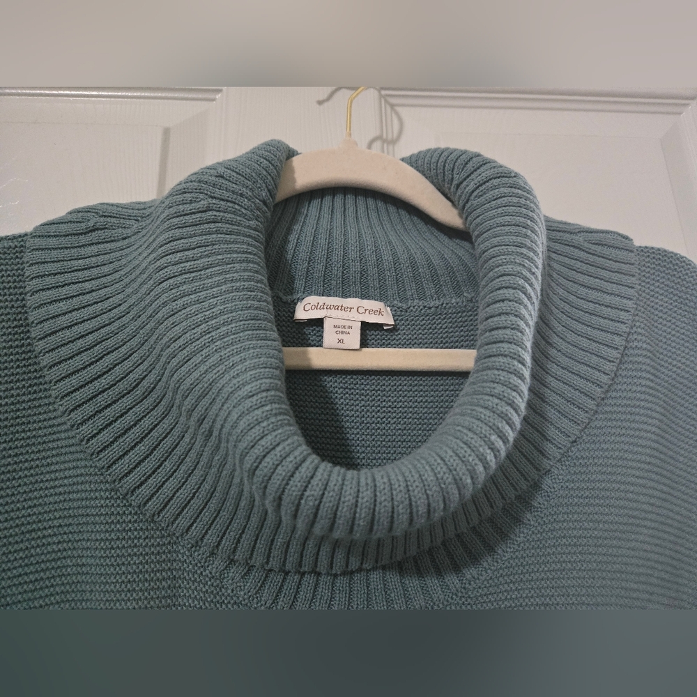 Coldwater Creek Blue Cowl Neck Sweater - Picture 4 of 5